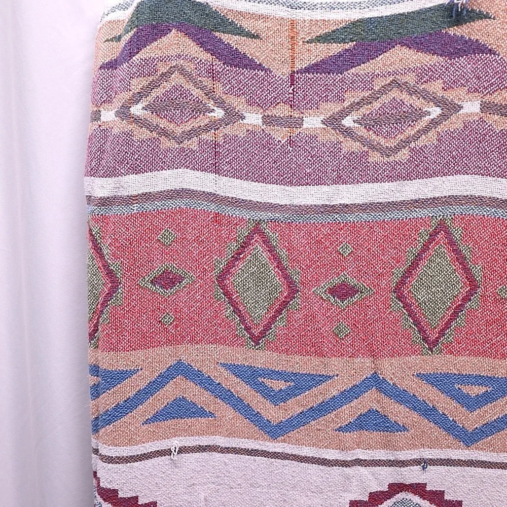 Tapestry Fringe Throw Blanket Multicolor Southwestern Boho Aztec Geometric